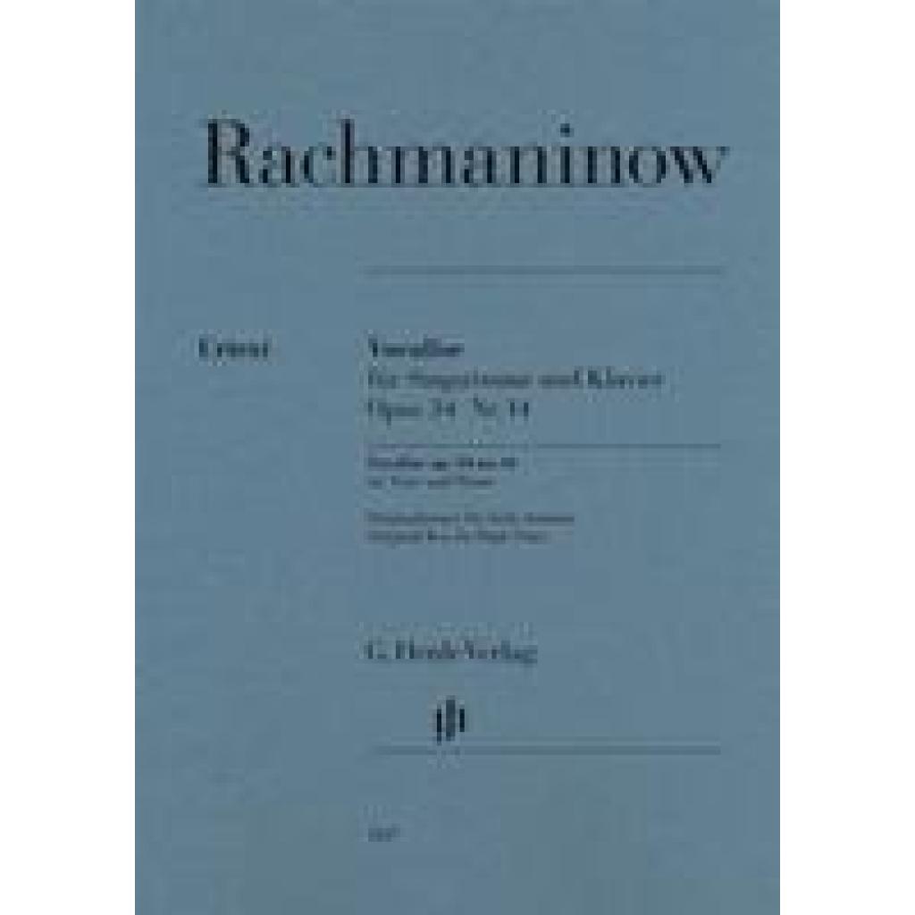 Rachmaninow, Sergej: Vocalise op. 34 no. 14 for Voice and Piano