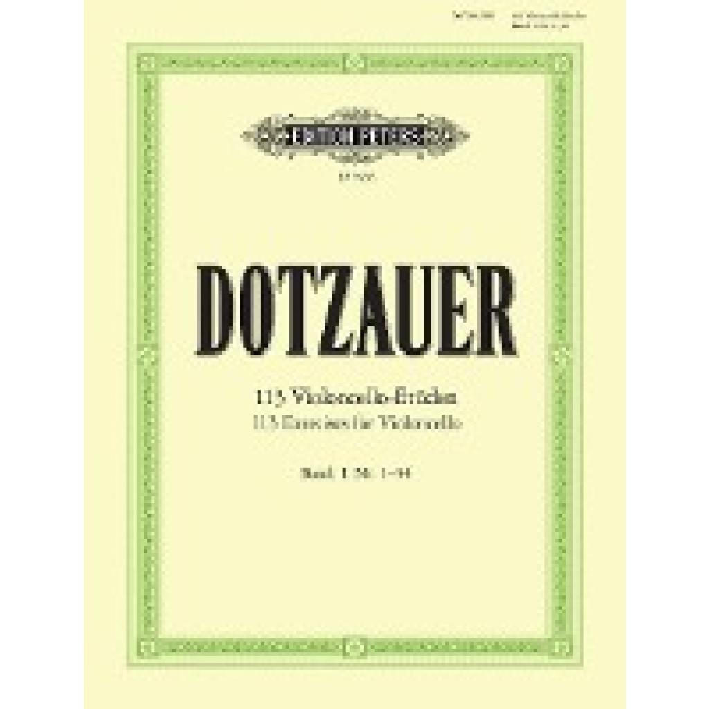 Dotzauer, Justus Johann Friedrich: 113 Violoncello-Etüden - Heft 1: Nr. 1 -34