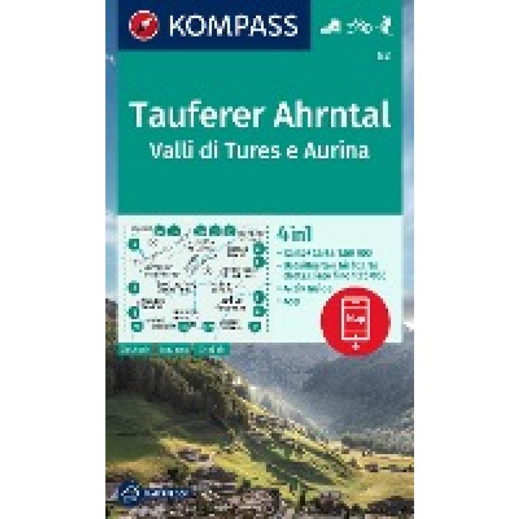 KOMPASS Wanderkarte 82 Tauferer Ahrntal, Valle di Tures e Aurina 1:50.000