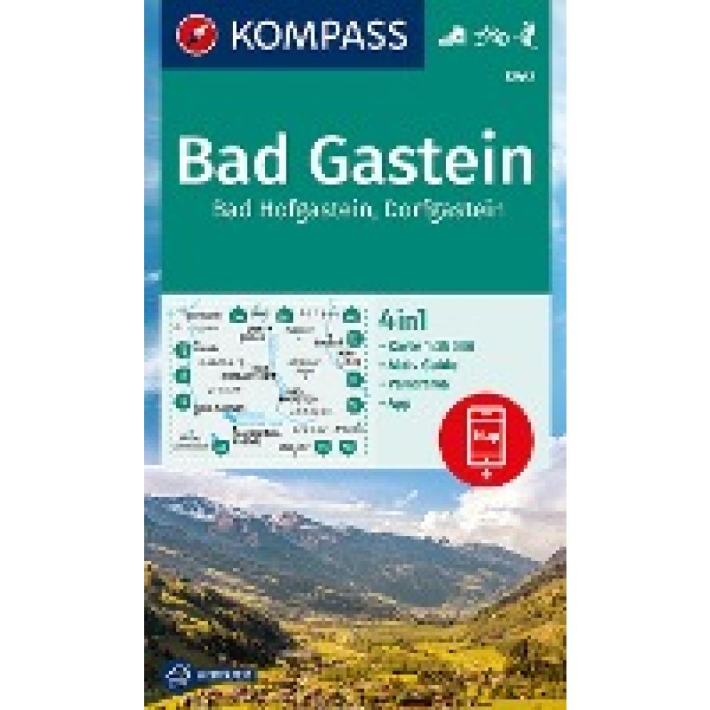 KOMPASS Wanderkarte 040 Bad Gastein, Bad Hofgastein, Dorfgastein 1:35.000
