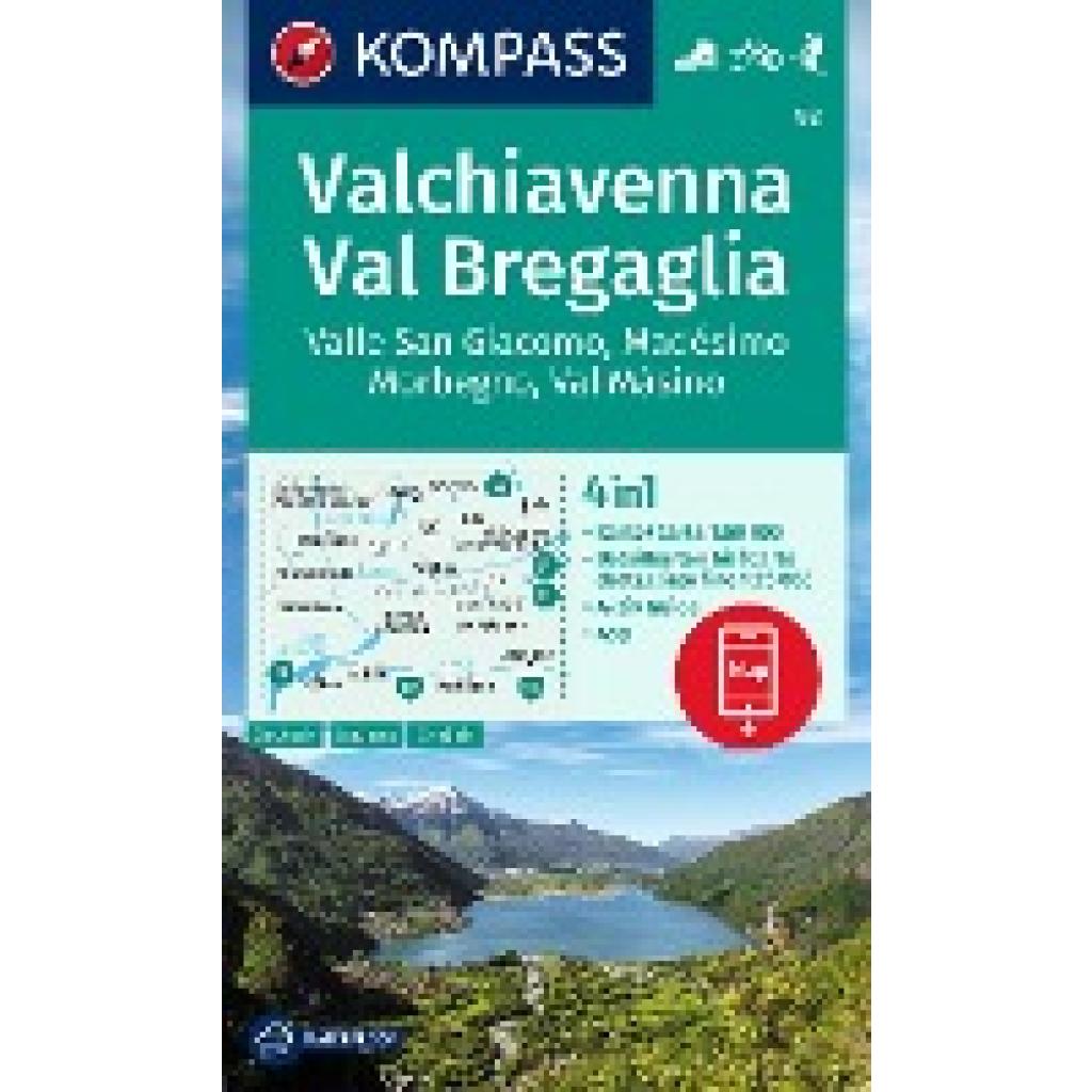KOMPASS Wanderkarte 92 Chiavenna/Val Bregaglia 1:50.000