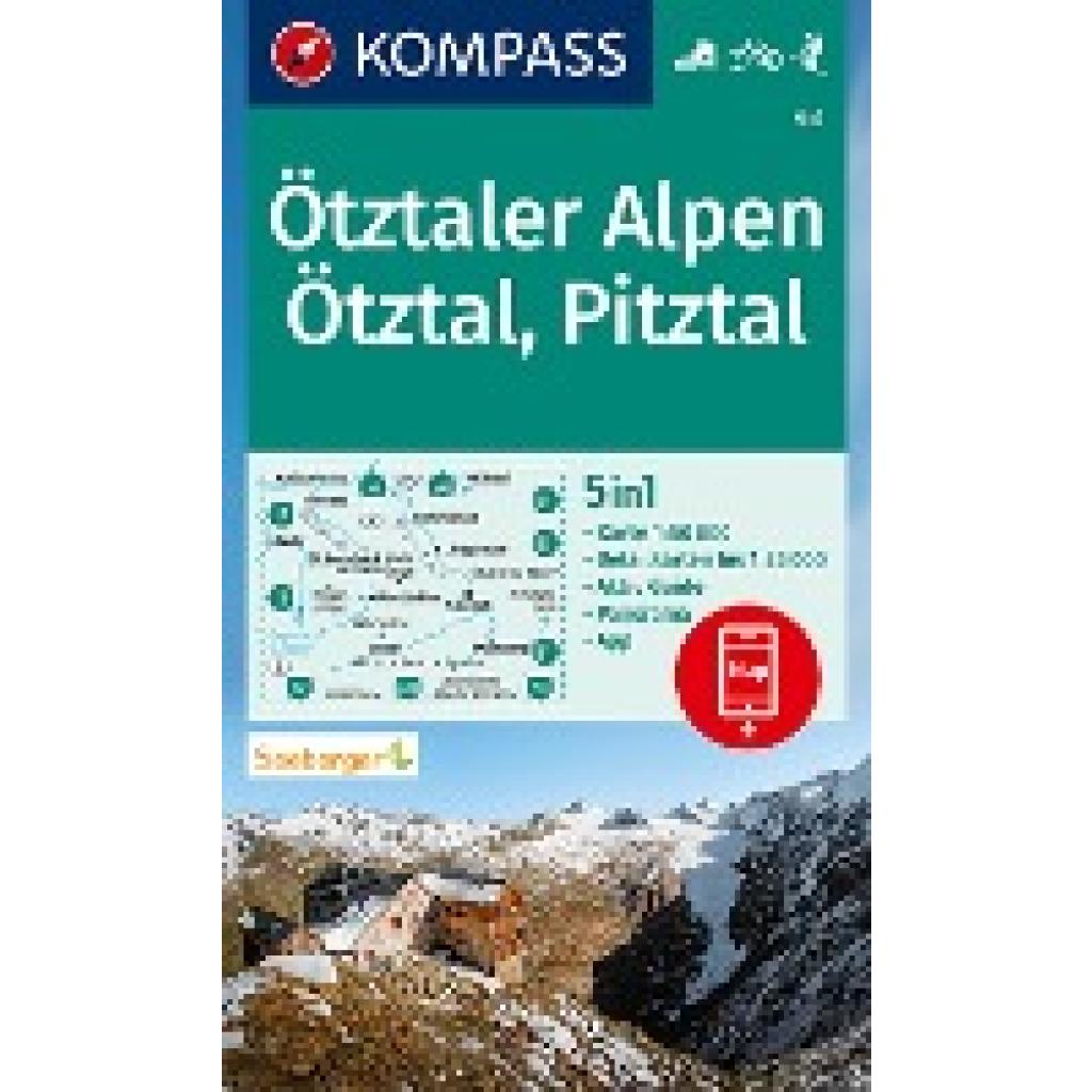 KOMPASS Wanderkarte 43 Ötztaler Alpen, Ötztal, Pitztal 1:50.000