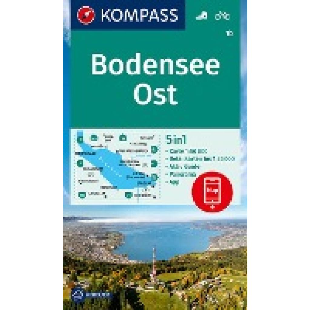 KOMPASS Wanderkarte 1b Bodensee Ost 1:50.000