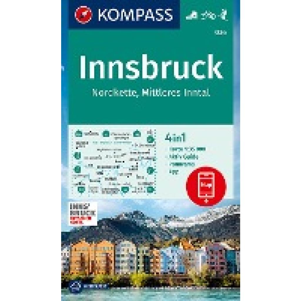 KOMPASS Wanderkarte 036 Innsbruck, Nordkette, Mittleres Inntal 1:35.000