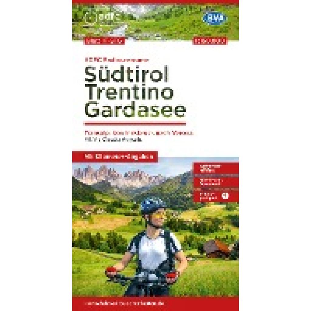 9783969901571 - ADFC-Radtourenkarte IT-STG Südtirol Trentino Gardasee 1150000 reiß- und wetterfest E-Bike geeignet GPS-Tracks Download mit Bett+Bike Symbolen mit Kilometer-Angaben Karte (im Sinne von Landkarte)