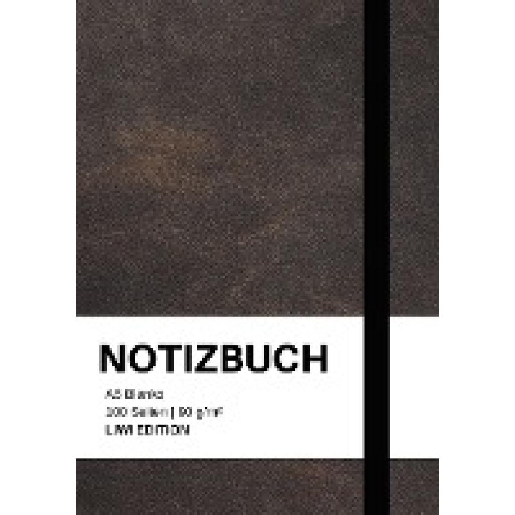 A5, Notizbuch: Notizbuch A5 blanko - 100 Seiten 90g/m² - Soft Cover Schwarz - FSC Papier