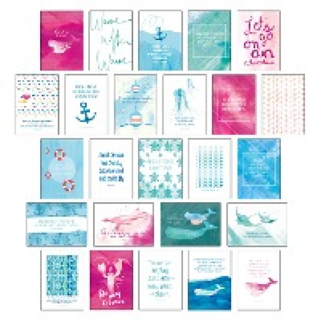 Wirth, Lisa: Postkarten Set "Sand & Sea" - 25 hochwertige Postkarten mit sommerlichen Motiven sowie inspirierenden und m