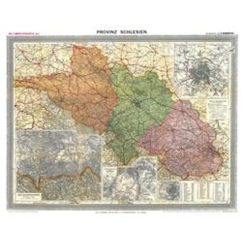 Historische Karte: Provinz SCHLESIEN im Deutschen Reich - um 1910 [gerollt] (Handtke, Friedrich)