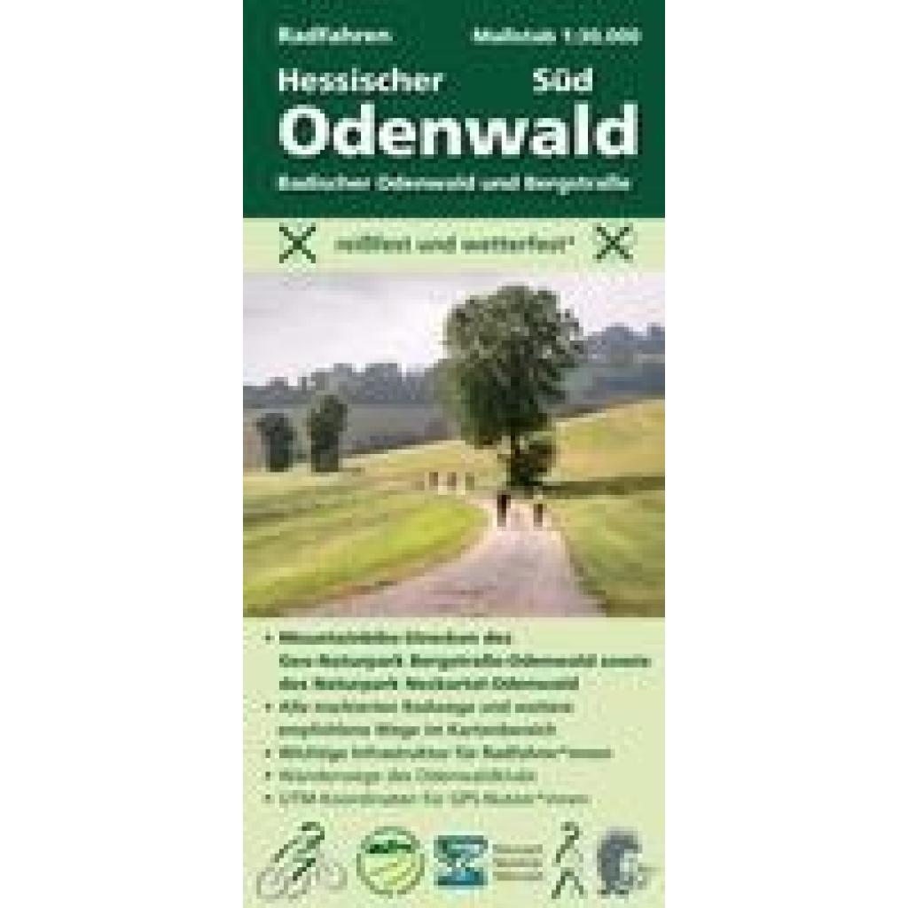 9783947593330 - Radfahren Hessischer Odenwald Süd   Badischer Odenwald und Bergstraße m 1 Buch - Michael Messer Karte (im Sinne von Landkarte)