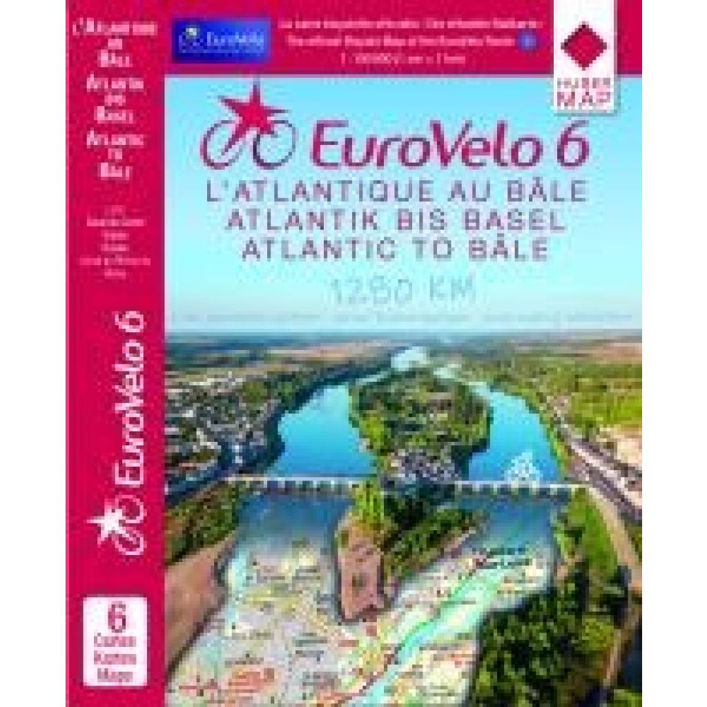 EuroVelo 6 (Atlantic - Basel) 1:100 000