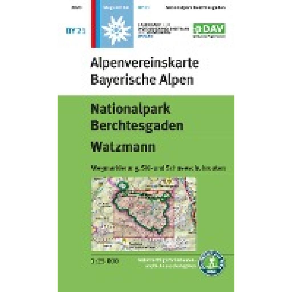 DAV Alpenvereinskarte Bayerische Alpen 21. Nationalpark Berchtesgaden, Watzmann 1 : 25 000