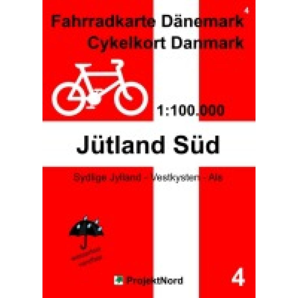 9783931099343 - 4 Fahrradkarte Dänemark   Cykelkort Danmark 1100000 - Jütland Süd - Jens Uwe Mollenhauer Karte (im Sinne von Landkarte)