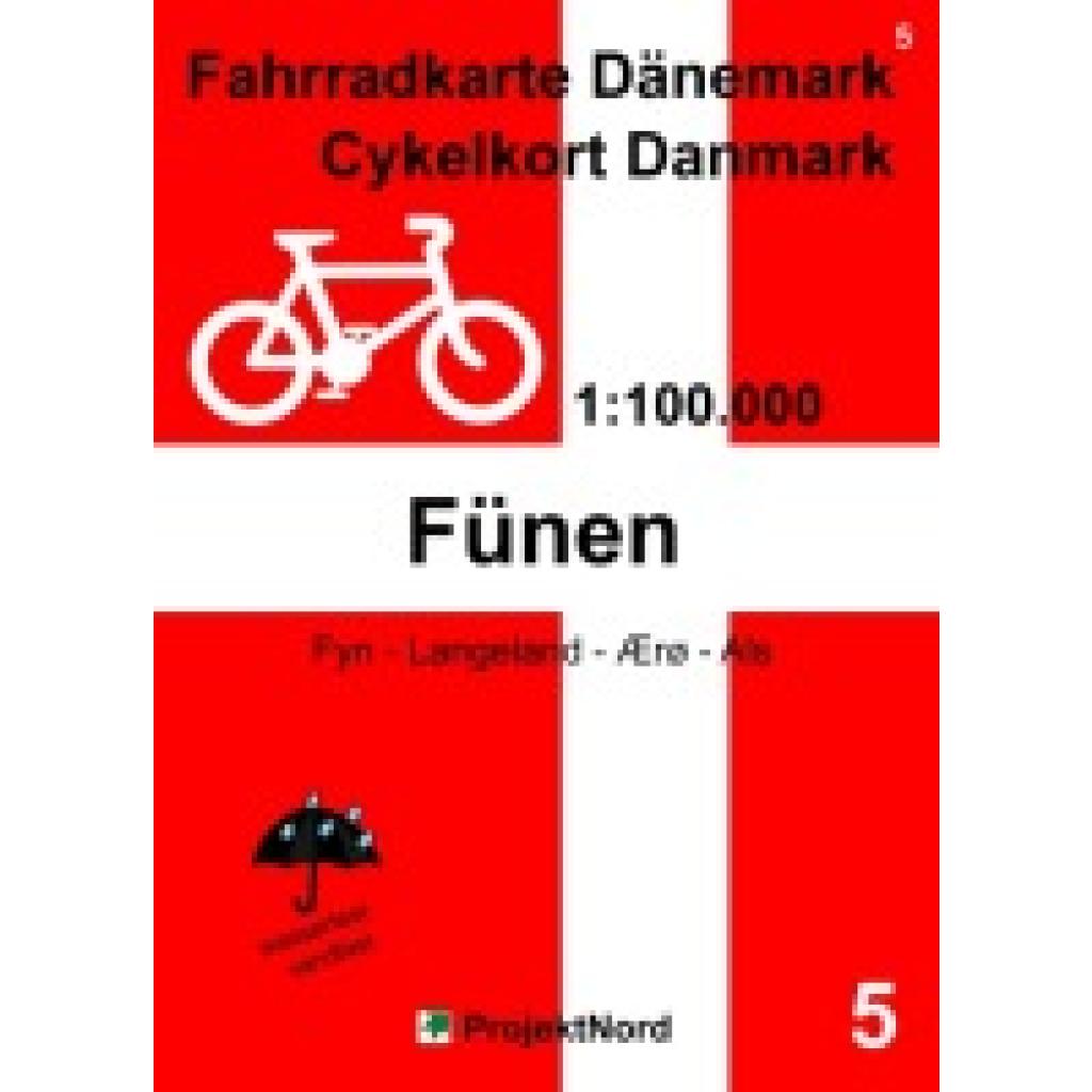 9783931099336 - 5 Fahrradkarte Dänemark   Cykelkort Danmark 1100000 - Fünen - Jens Uwe Mollenhauer Karte (im Sinne von Landkarte)