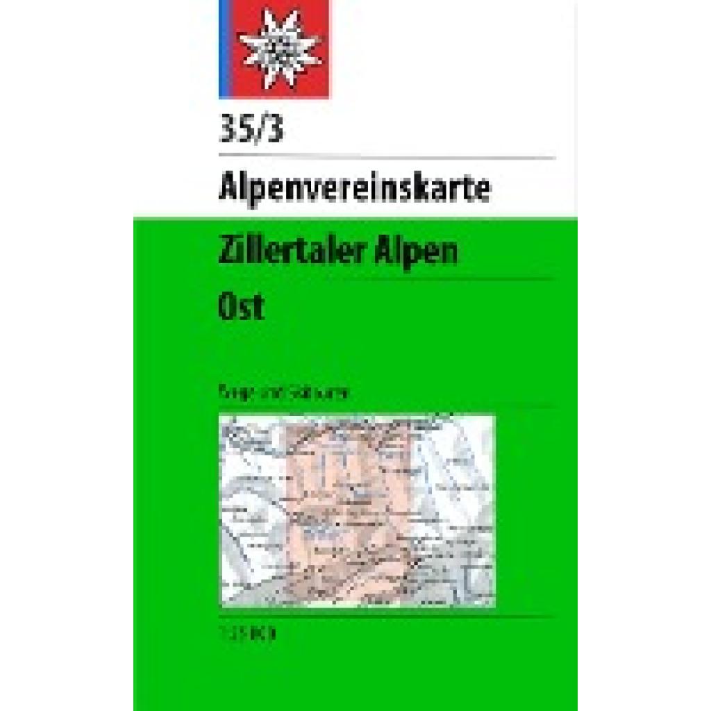 DAV Alpenvereinskarte 35/3 Zillertaler Alpen Ost 1 : 25 000 Wegmarkierung