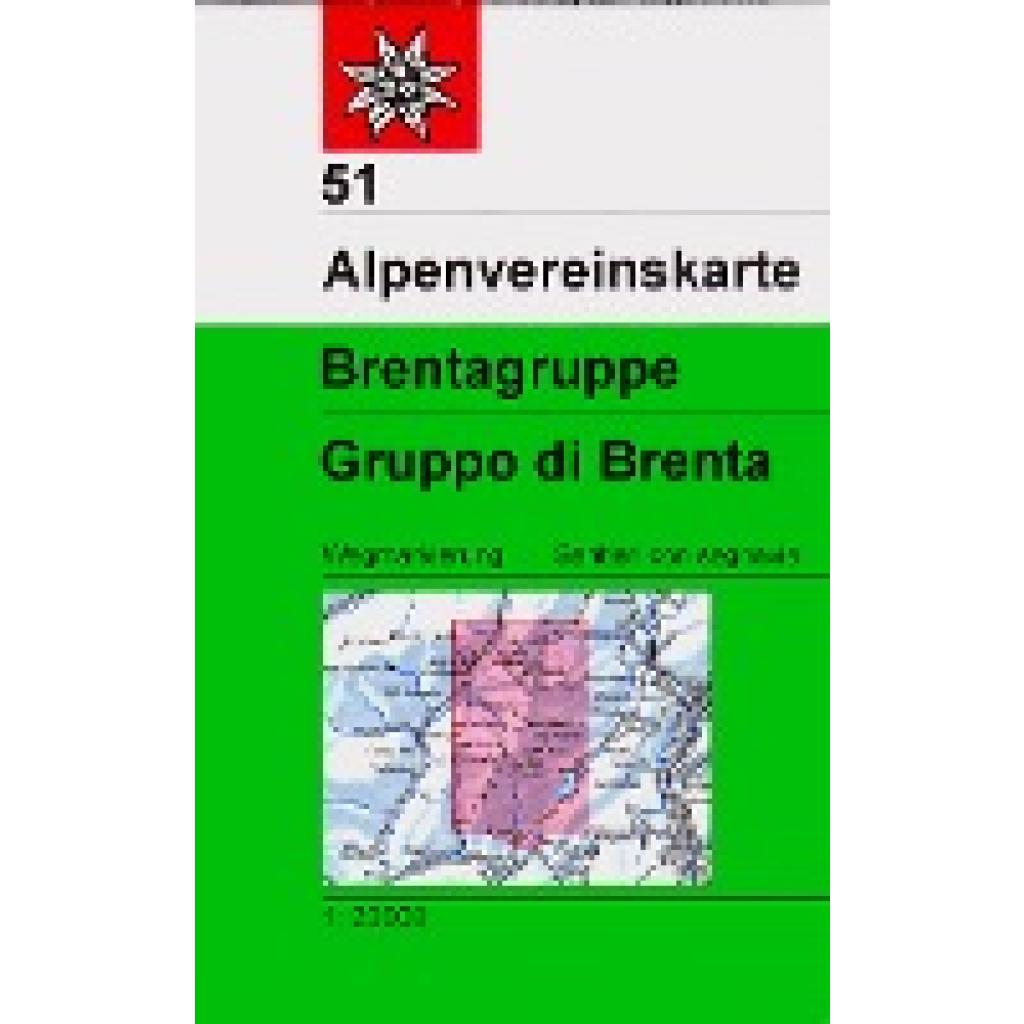 DAV Alpenvereinskarte 51 Brentagruppe 1 : 25 000