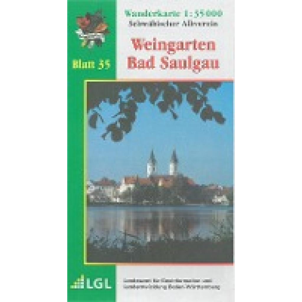 Karte des Schwäbischen Albvereins 35 Weingarten - Bad Saulgau  1:35.000