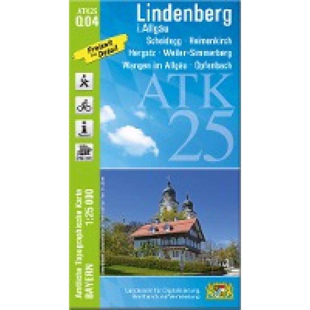 9783899339796 - ATK25 Amtliche Topographische Karte 125000 Bayern   ATK25-Q04 Lindenberg iAllgäu (Amtliche Topographische Karte 125000) Karte (im Sinne von Landkarte)