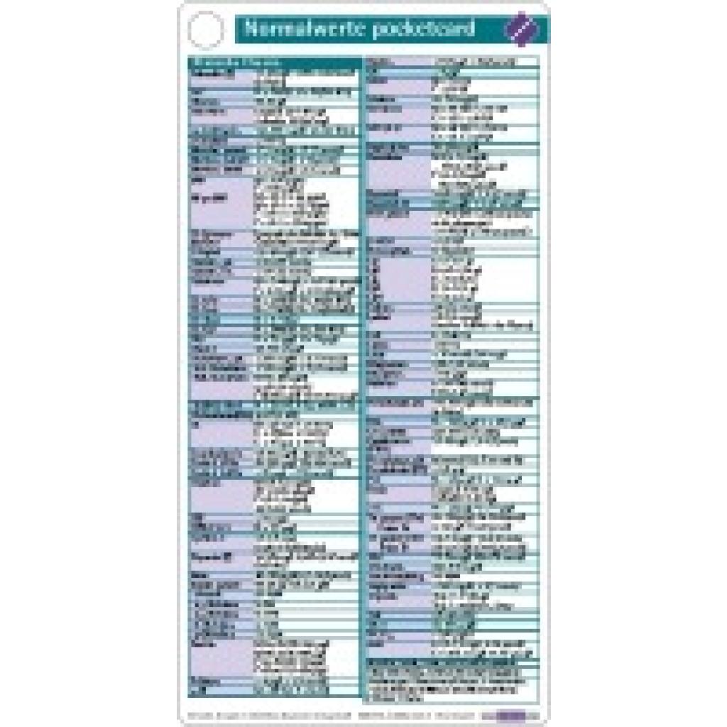 9783898624459 - pocketcards   Normalwerte pocketcard - Matthias Imöhl Michael Jakob Gebunden