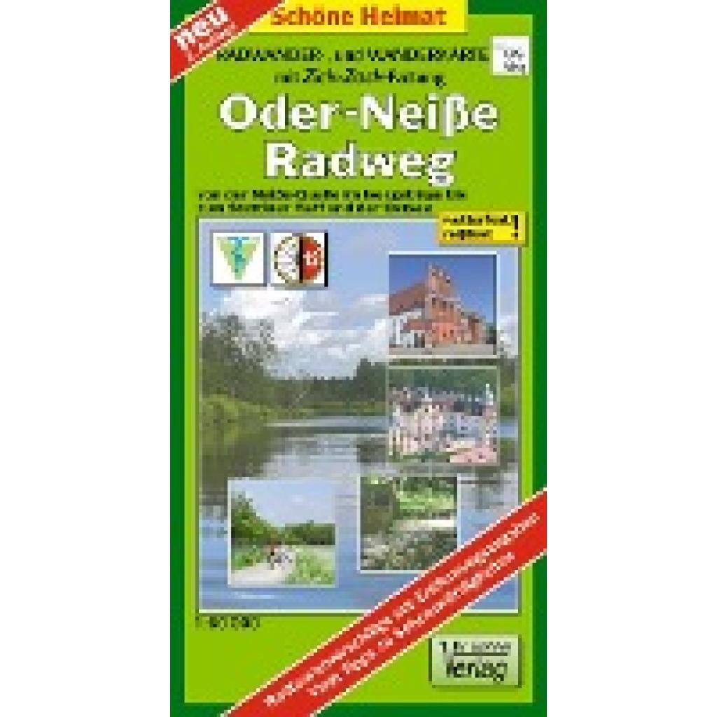 9783895912269 - Radwander- und Wanderkarte mit Zick Zack Faltung Oder-Neiße-Radweg - Verlag Dr Barthel Karte (im Sinne von Landkarte)