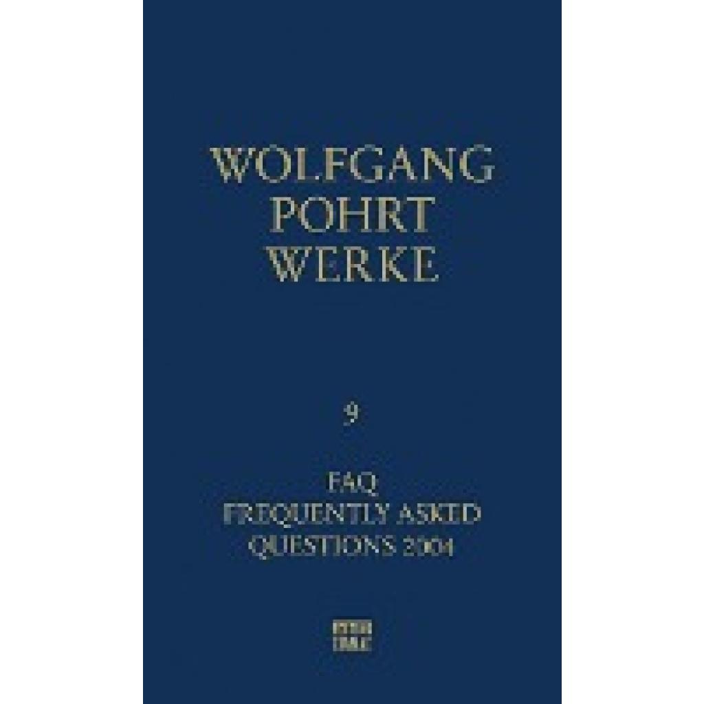 9783893202768 - Werke Band 9 - Wolfgang Pohrt Gebunden