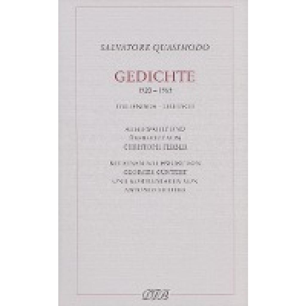 9783871620713 - Gedichte 1920-1965 - Salvatore Quasimodo Kartoniert (TB) 9783871620713 - Gedichte 1920-1965 - Salvatore Quasimodo Kartoniert (TB)