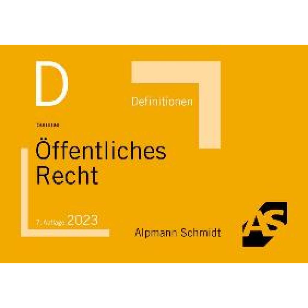 9783867528719 - Definitionen Öffentliches Recht - Christian Sommer Kartoniert (TB)