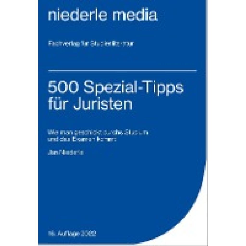 Niederle, Jan: 500 Spezial-Tipps für Juristen