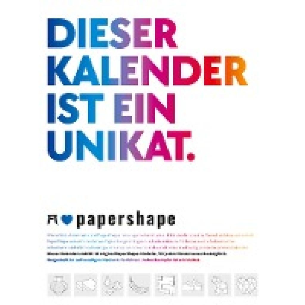 9783838400044 - Baron Anastasia PaperShape - Dieser Kalender ist ein Unikat - Immerwährender Kalender