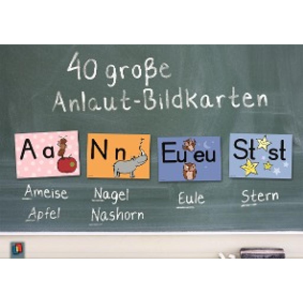 40 große Anlaut-Bildkarten für Kita und Grundschule