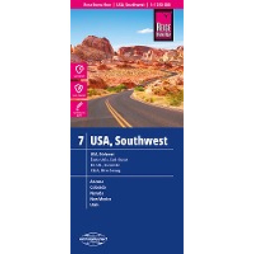 Peter Rump, Reise Know-How Verlag: Reise Know-How Landkarte USA 07 Südwest / USA, Southwest (1:1.250.000) : Arizona, Col