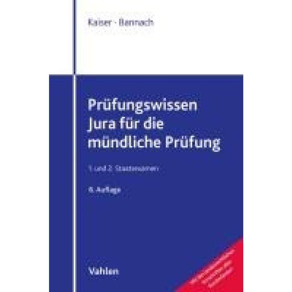 9783800672509 - Prüfungswissen Jura für die mündliche Prüfung - Torsten Kaiser Thomas Bannach Kartoniert (TB)