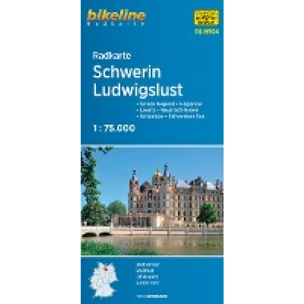 9783711100320 - Bikeline Radkarte   Radkarte Schwerin Ludwigslust (RK-MV04) Karte (im Sinne von Landkarte)