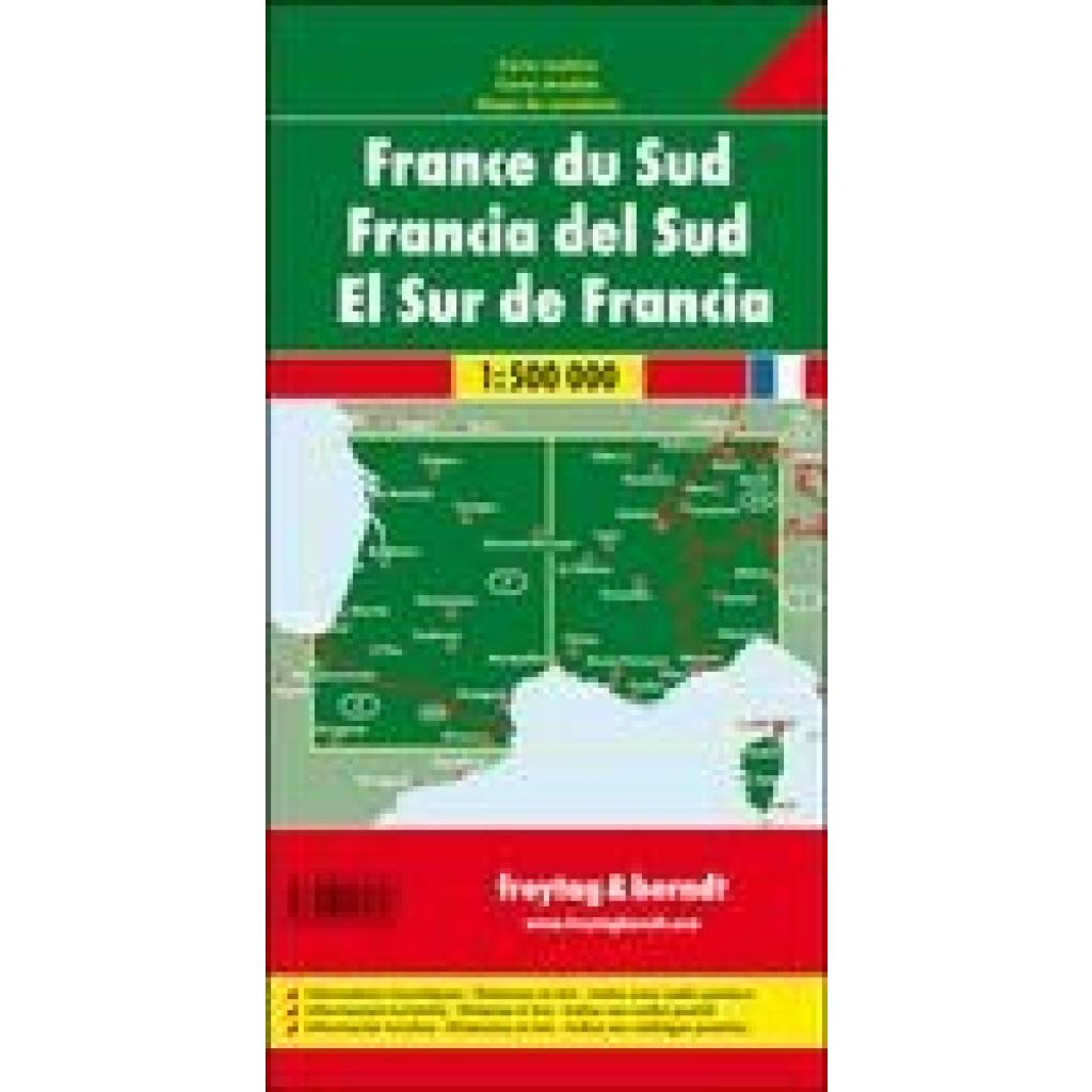 Frankreich Süd / France South 1 : 500 000. Autokarte, Straßenkarte
