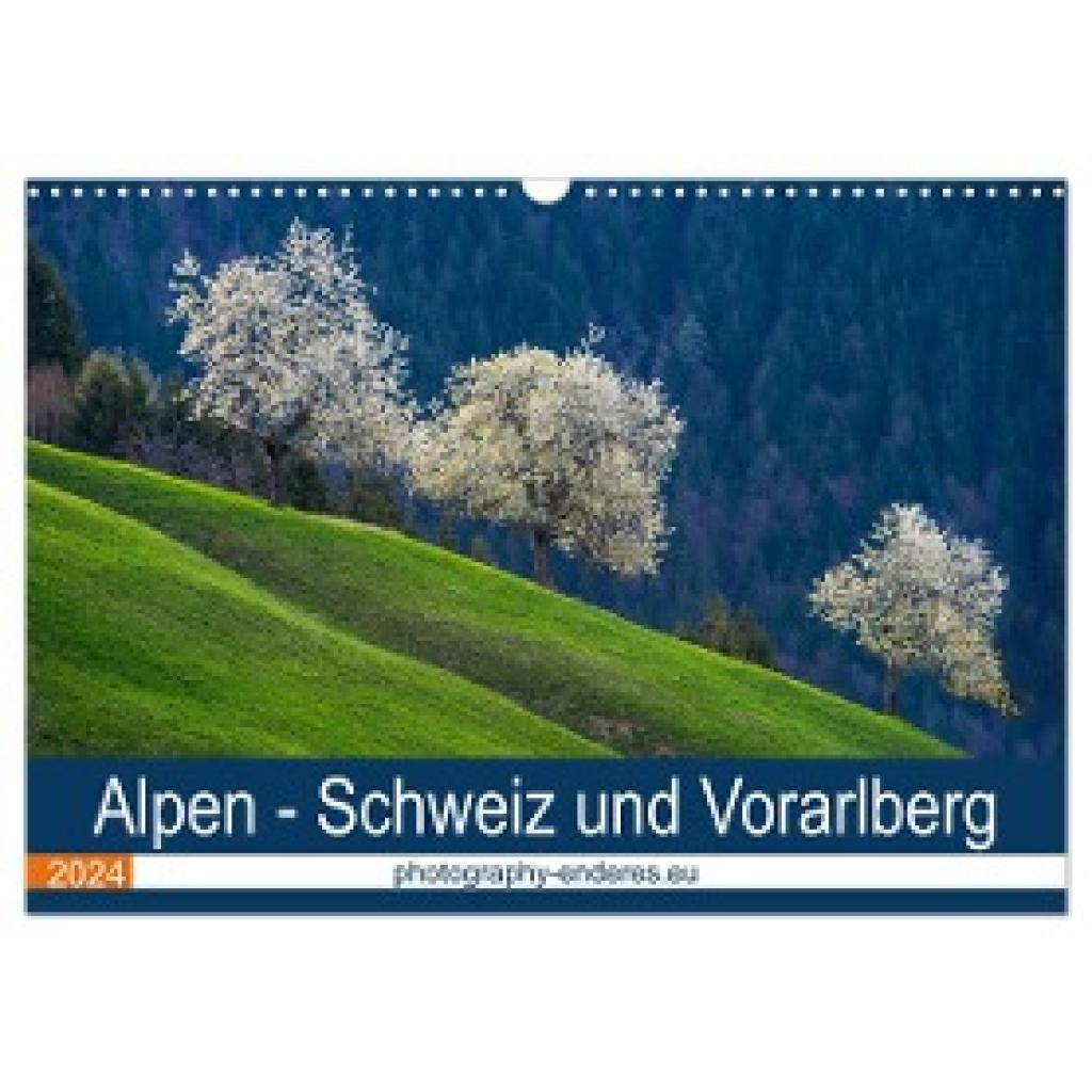 Enderes, Rolf: Alpen - Schweiz und Vorarlberg (Wandkalender 2024 DIN A3 quer), CALVENDO Monatskalender
