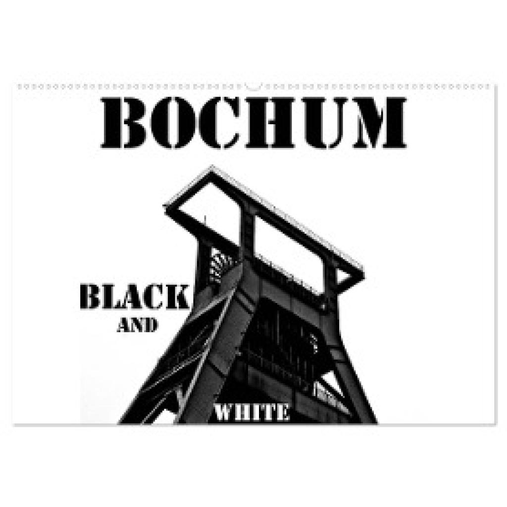Lewald, Dominik: Bochum Black and White (Wandkalender 2024 DIN A2 quer), CALVENDO Monatskalender