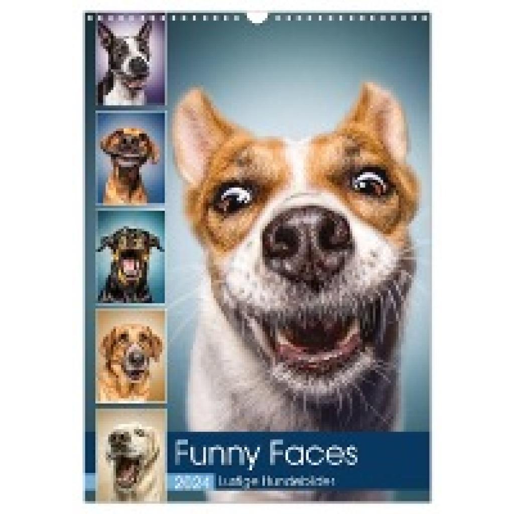 Und Stefan Kulpa, Manuela: Funny Faces - Lustige Hundebilder (Wandkalender 2024 DIN A3 hoch), CALVENDO Monatskalender