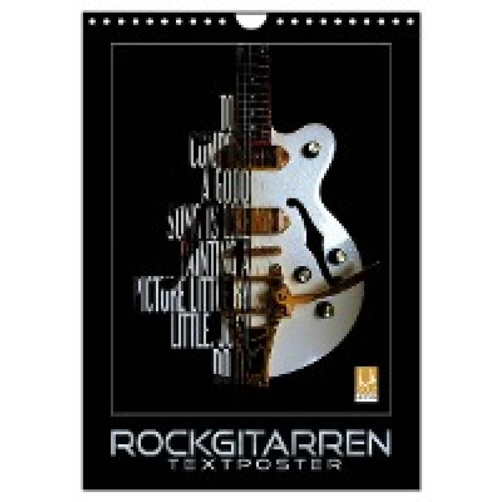 Bleicher, Renate: Rockgitarren Textposter (Wandkalender 2024 DIN A4 hoch), CALVENDO Monatskalender