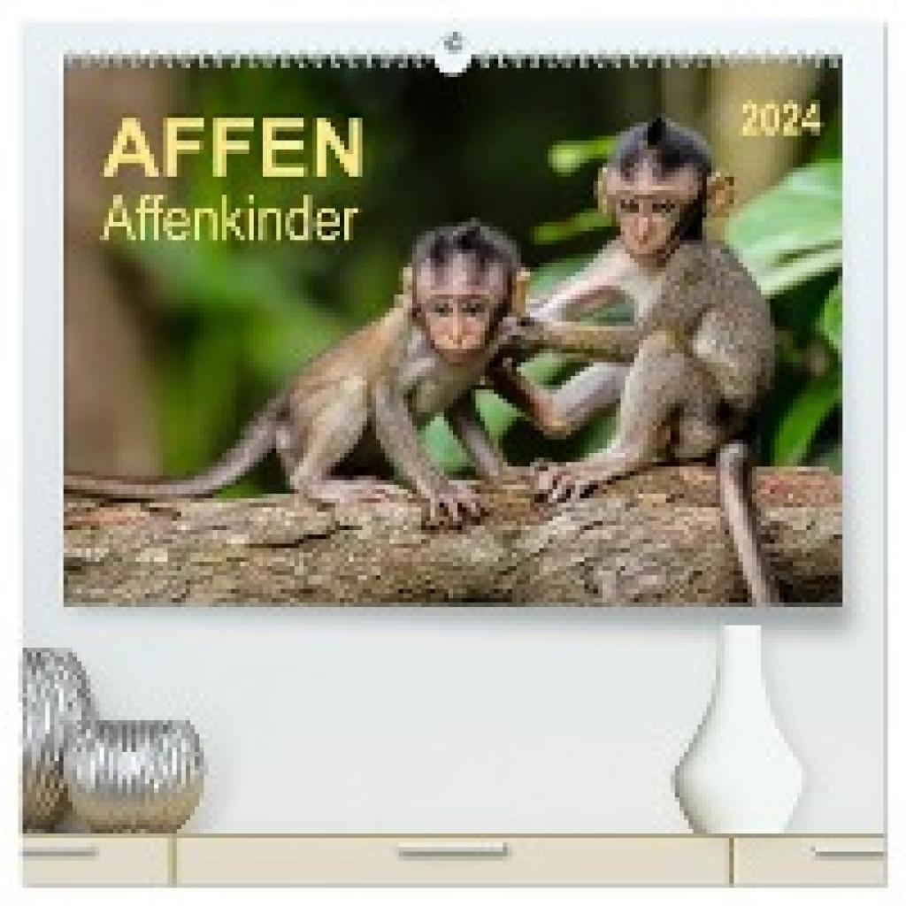 Roder, Peter: Affen - Affenkinder (hochwertiger Premium Wandkalender 2024 DIN A2 quer), Kunstdruck in Hochglanz