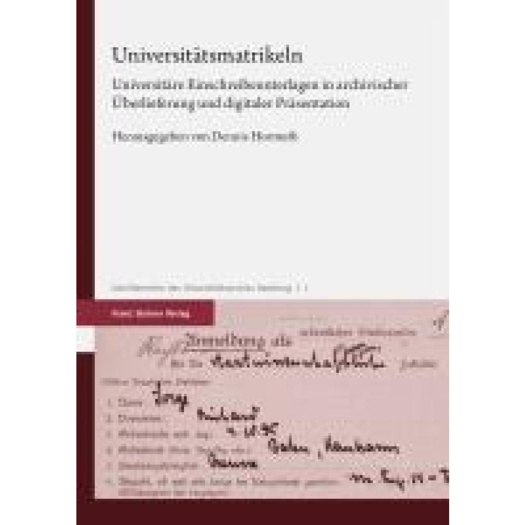 9783515135122 - Universitätsmatrikeln Gebunden 9783515135122 - Universitätsmatrikeln Gebunden