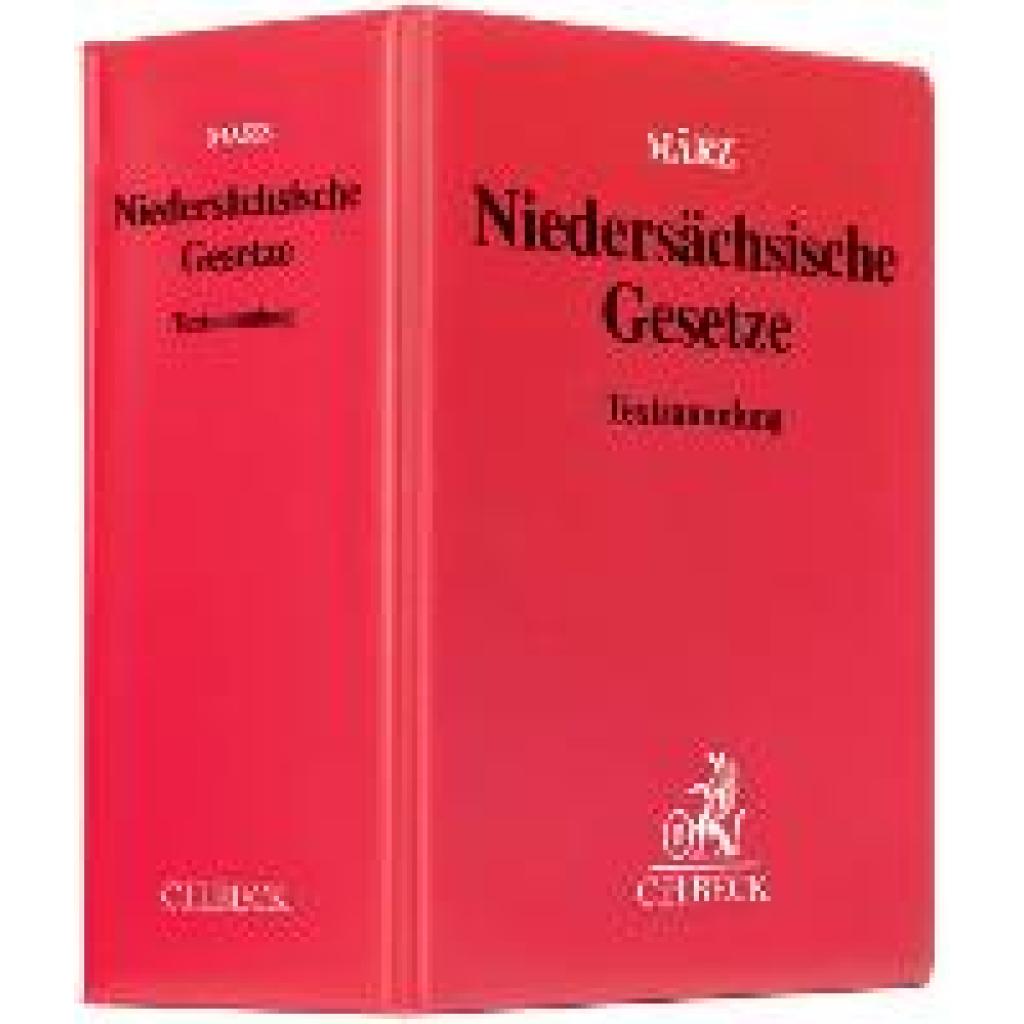 Niedersächsische Gesetze (ohne Fortsetzungsnotierung). Inkl. 120. Ergänzungslieferung