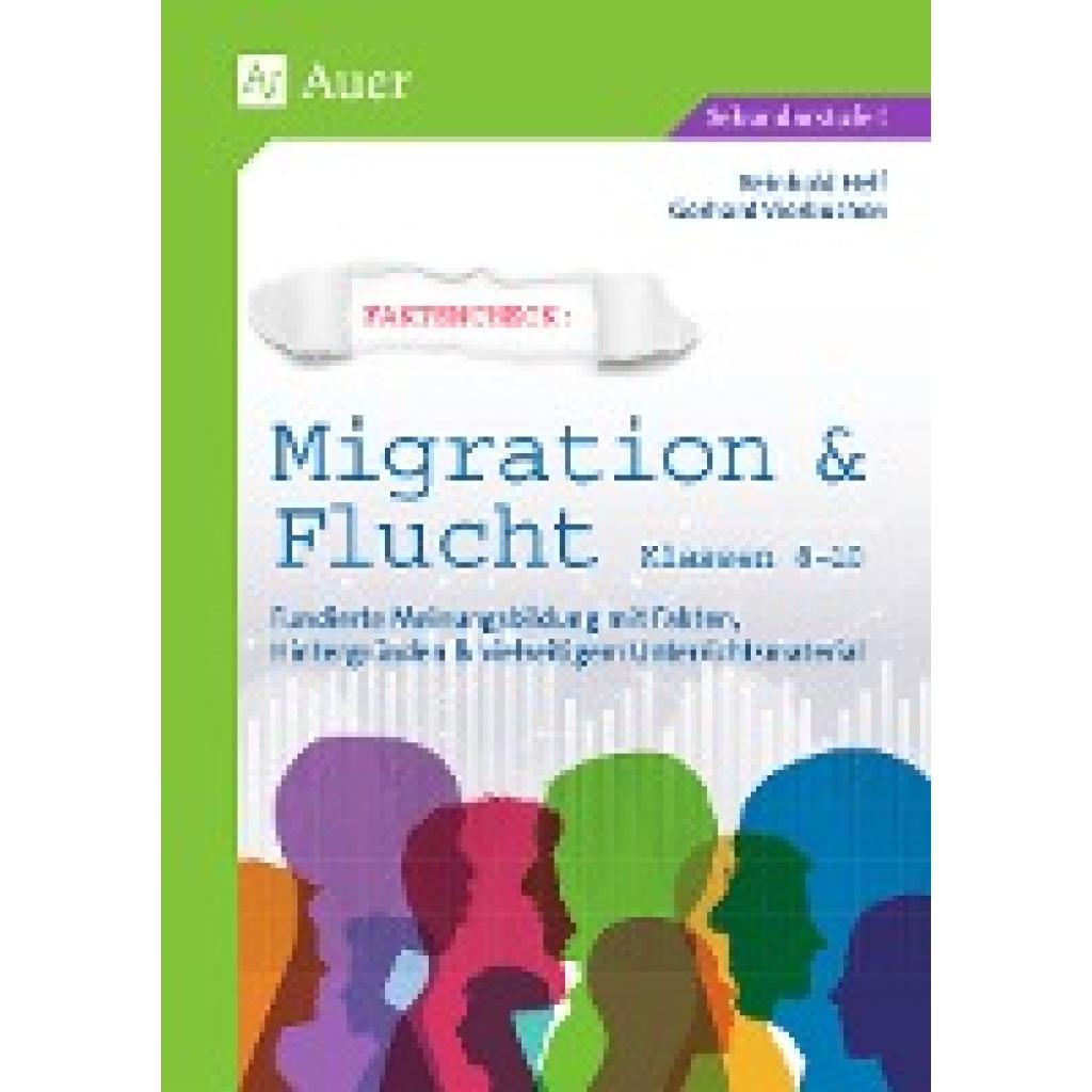 Fakten zu Migration und Flucht 
 
Auch für Ihre Schüler sind erschreckende Bilder von Menschen in Booten oder vor Grenzzäunen allgegenwärtig. Dieser Band hilft Ihnen dabei, den Jugendlichen zu erklären, warum Menschen ihre Heimat verlassen, woher sie kommen, wohin sie gehen und viele weitere Fragen zu beantworten.
 Fundierte Informationen 
 
Anhand fundierter Informationen und vielseitiger Aufgabenstellungen lernen die Schüler konkrete Situationen kennen und erarbeiten sich die jeweiligen Push- und Pull-Faktoren. Durch dieses Hintergrundwissen sind sie in der Lage, sich selbst eine Meinung zu bilden.
 Methodische Vielfalt 
 
Durch den Einsatz von Grafiken, Videos und Karten werden methodische Kompetenzen geschult. Ein weiteres Ziel dieses Band ist es, das multiperspektivische Denken bei den Schülern zu fördern und eine empathische und differenzierte Haltung zu stärken.
 Die Themen: 
 
- Fakten zu Flucht und Migration 

- 8 ausgewählte Beispiele für Flucht und Migration: Süditalien, Senegal, Haiti, Die Rohyinga, Venezuela, Südsudan, Syrien und Mexiko 

- Deutschland und Europa im Spannungsfeld von Flucht und Migration 

- Probleme, Ängste und Chancen (Helf, Reinhold~Vierbuchen, Gerhard)