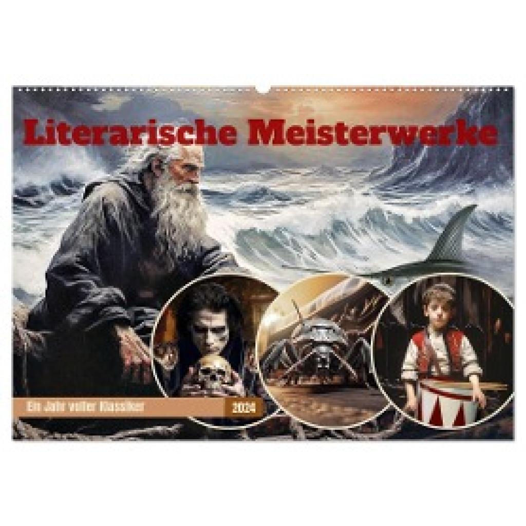 Simone Hug, DigitalDreamweaver: Literarische Meisterwerke (Wandkalender 2024 DIN A2 quer), CALVENDO Monatskalender