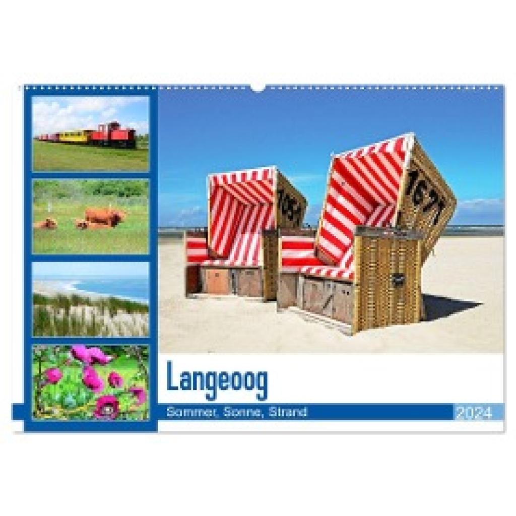 Schwarze, Nina: Langeoog - Sommer, Sonne, Strand (Wandkalender 2024 DIN A2 quer), CALVENDO Monatskalender