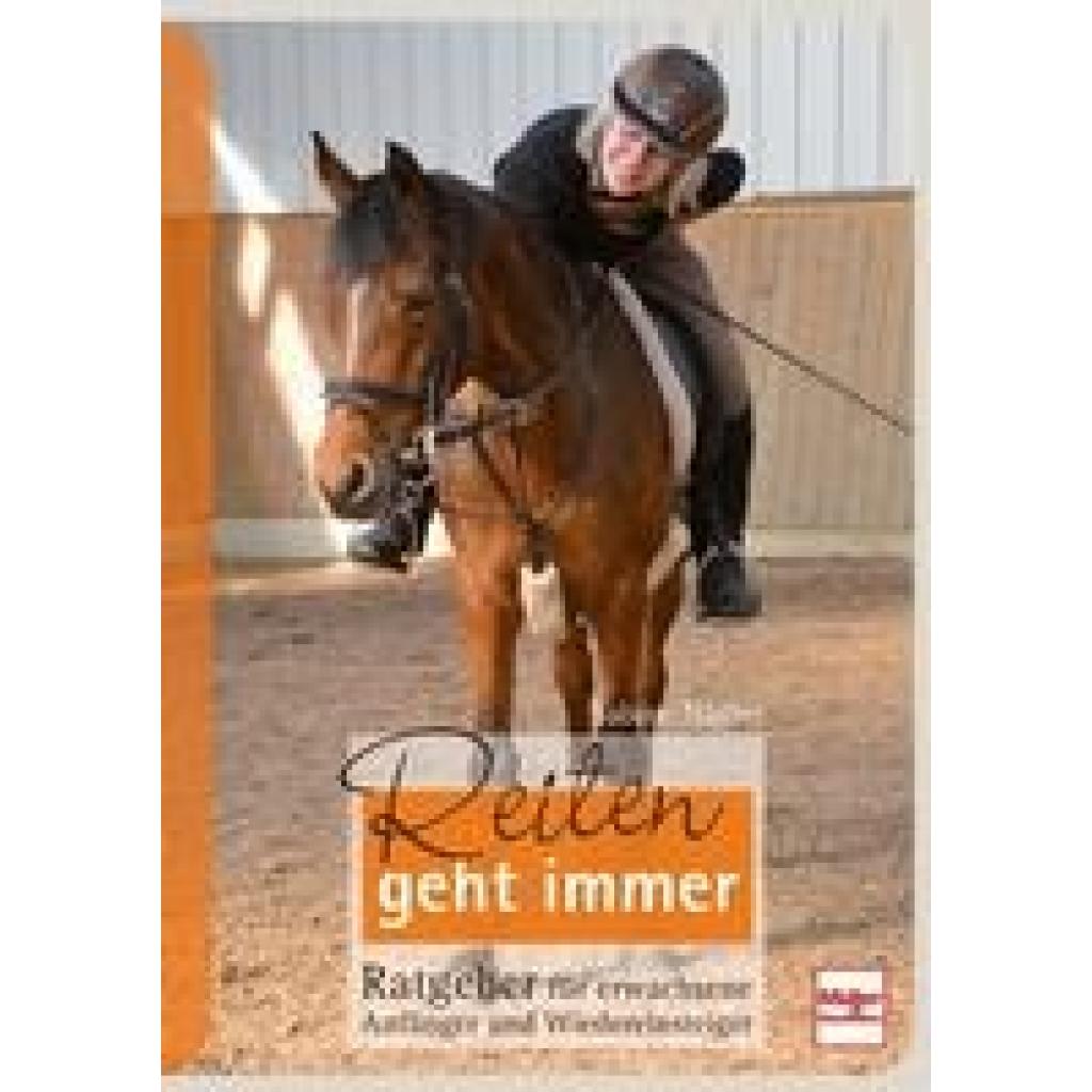 Erwachsene Anfänger und Wiedereinsteiger bilden eine immer größere und wichtigere Gruppe im Pferdesport. Diese Reitanfänger benötigen Informationen, die auf ihre Bedürfnisse zugeschnitten sind. Sie wünschen sich Erklärungen rund um das Lebewesen Pferd, zu dem sie vorher wenig Kontakt hatten. Auch spezielle Themen wie das Bewegungslernen im höheren Alter oder Angst beim Reiten gehören dazu. All dies bringt Sabine Nägler äußerst unterhaltsam auf den Punkt: Vom »unbekannten Wesen« Pferd über die Pflege und Haltung, von der Ausrüstung des Reiters bis zur ersten Reitstunde und darüber hinaus erfährt der Leser alles Wissenswerte. (Nägler, Sabine)