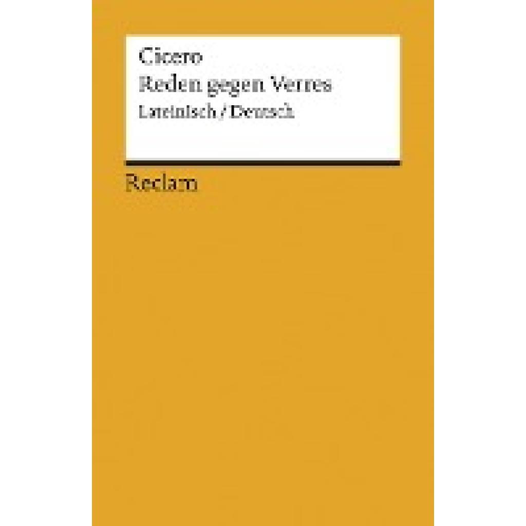9783150196489 - Reden gegen Verres Gesamtausgabe - Cicero Taschenbuch 9783150196489 - Reden gegen Verres Gesamtausgabe - Cicero Taschenbuch