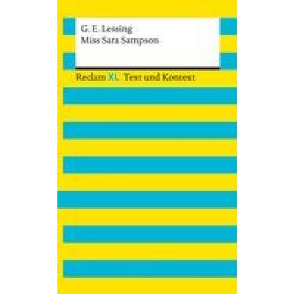 9783150161630 - Miss Sara Sampson Textausgabe mit Kommentar und Materialien - Gotthold Ephraim Lessing Taschenbuch