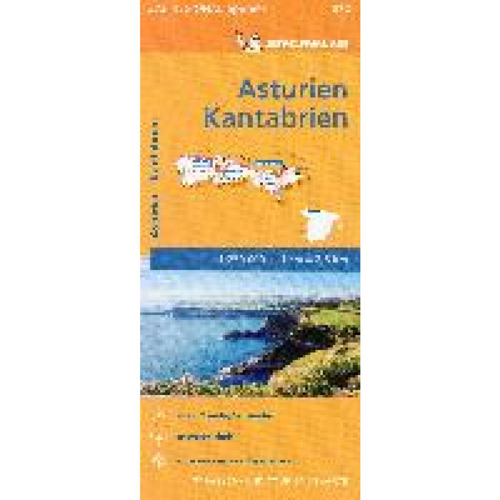 Michelin Asturien, Kantabrien. Straßen- und Tourismuskarte 1:250.000