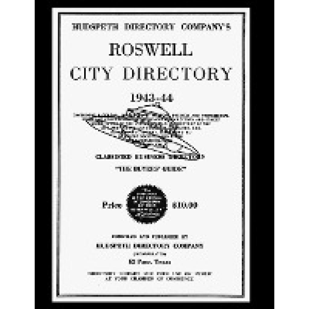 Company's, Hudsepth Directory: ROSWELL CITY DIRECTORY 1943-44