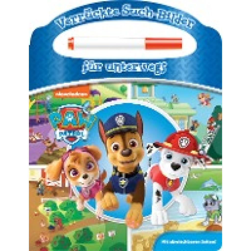 PAW Patrol - Verrückte Such-Bilder für unterwegs - Wimmelbuch - Pappbilderbuch mit Stift und abwischbaren Seiten