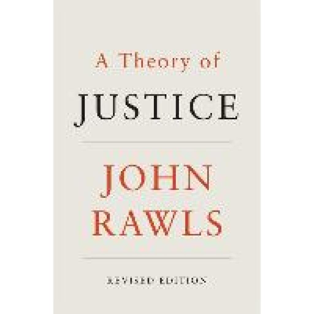 9780674000780 - A Theory of Justice Revised Edition - John Rawls Kartoniert (TB)